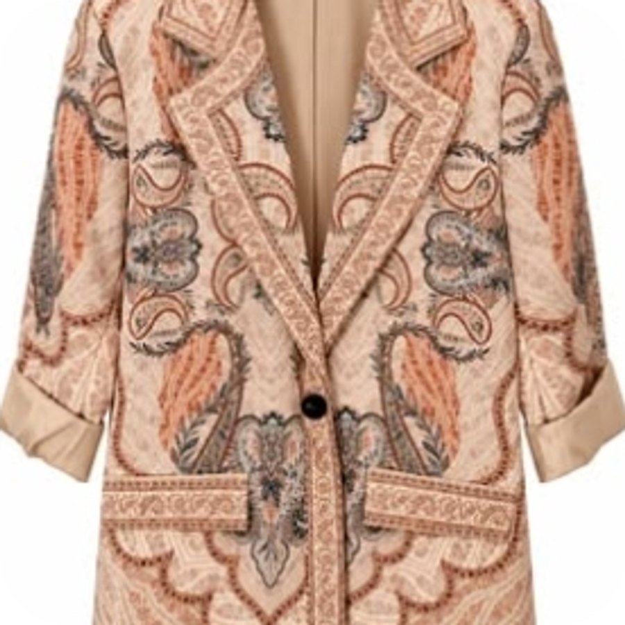 Blazer estampado beige