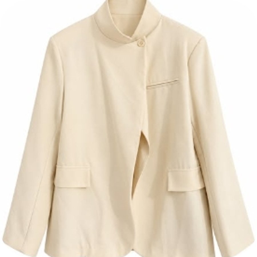 Blazer cuello mao amarillo