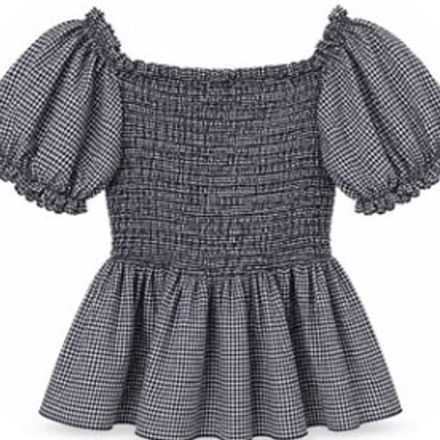 Camisa vichy de manga abullonada