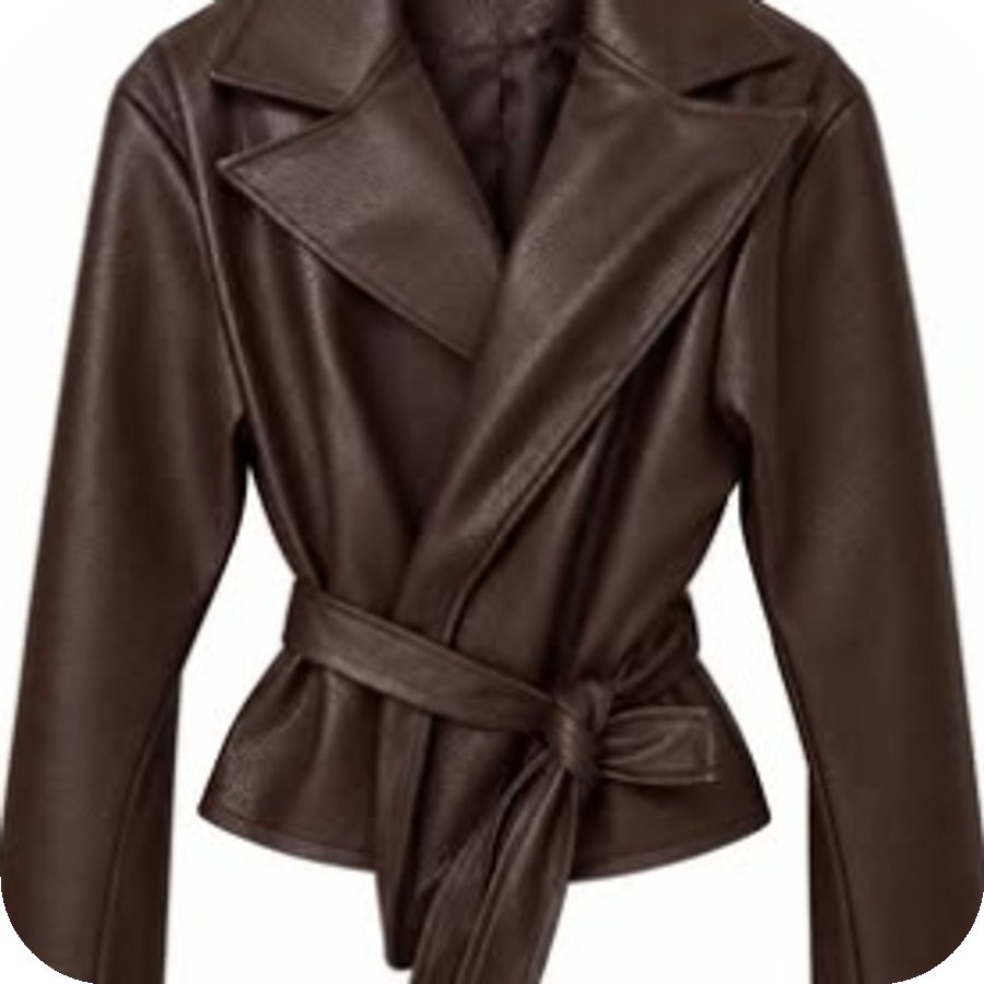Chaqueta polipiel marrón