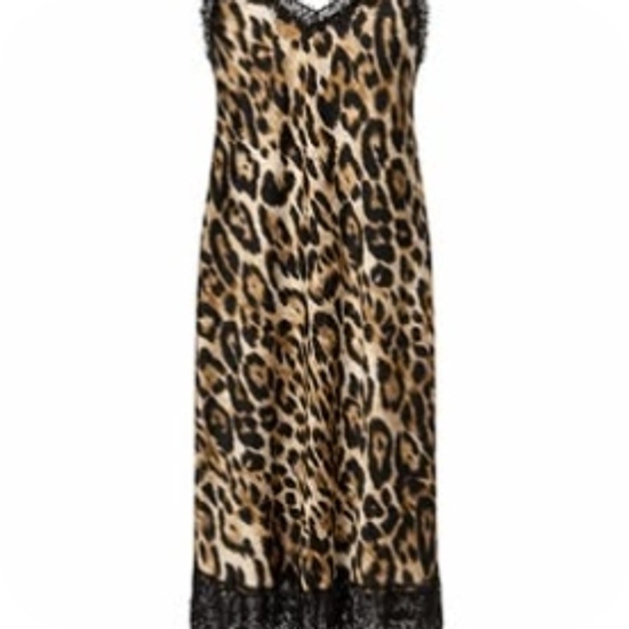 Vestido lencero satinado animal print